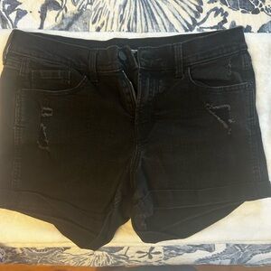 Old Navy Black Distressed Cuffed Denim Shorts